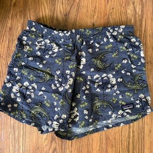 Patagonia Baggies, Size XS, 4” Inseam, Alligator Print.